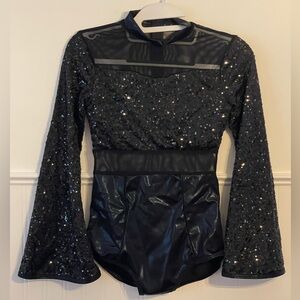 Black Curtain Call Dance Costume. Style named Escapade J5337 Size CLA